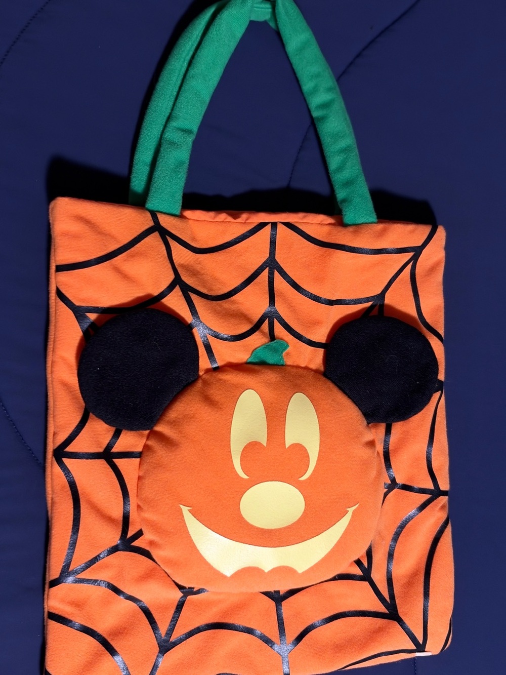Kids Disneyland Disney Parks Halloween Pumpkin Tote Bag with Mickey Ears Orange